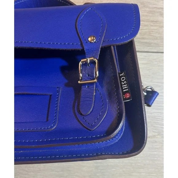 Cobalt Blue Women's Satchel with Top Handle and Crossbody Strap - Picture 3 of 7